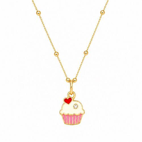 Conjunto Infantil Cupcakes Banhado em Ouro18k