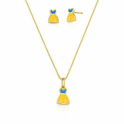 Conjunto Infantil Princesa Banhado em Ouro18k