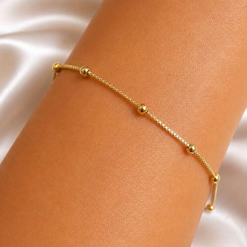 Pulseira Mini Bola Banhado a Ouro