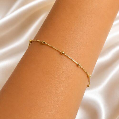 Pulseira Mini Bola Banhado a Ouro