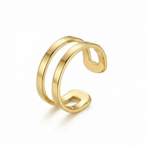 Piercing Fake 2 Fileiras Lisas Banhado a Ouro