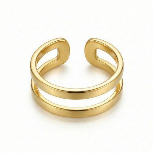 Piercing Fake 2 Fileiras Lisas Banhado a Ouro