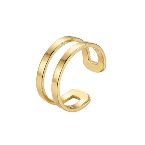 Piercing Fake 2 Fileiras Lisas Banhado a Ouro