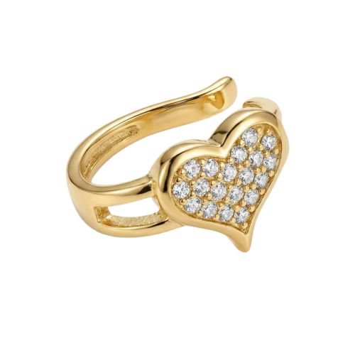 Piercing Fake Coração Micro Zircônia Banhado a Ouro