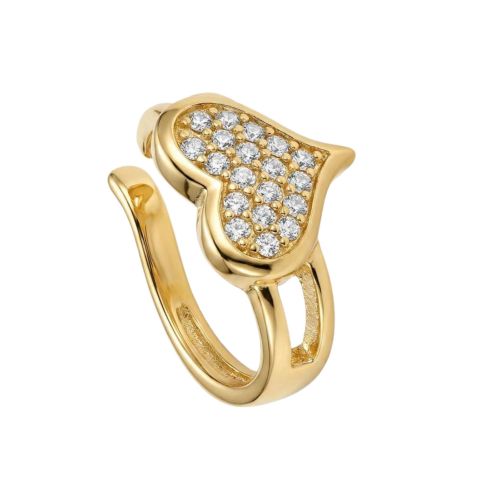 Piercing Fake Coração Micro Zircônia Banhado a Ouro
