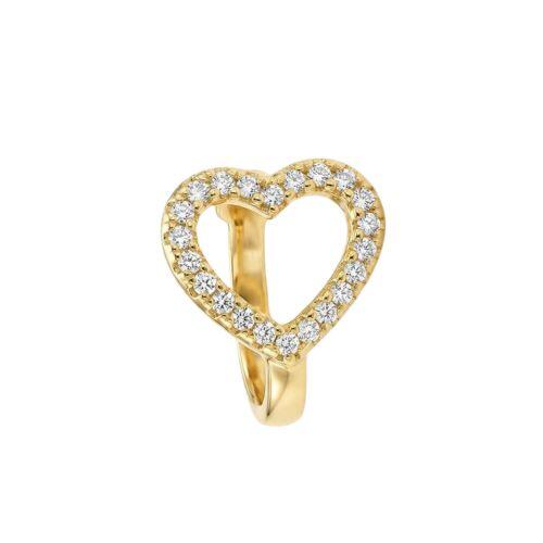 Piercing Fake Coração Vazado com Micro Zircônia Banhado a Ouro
