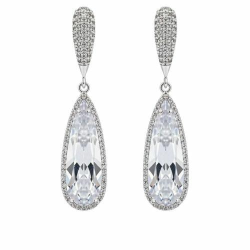 Brinco Luxury Gota Zirc�nia Cristal Banhado a Prata