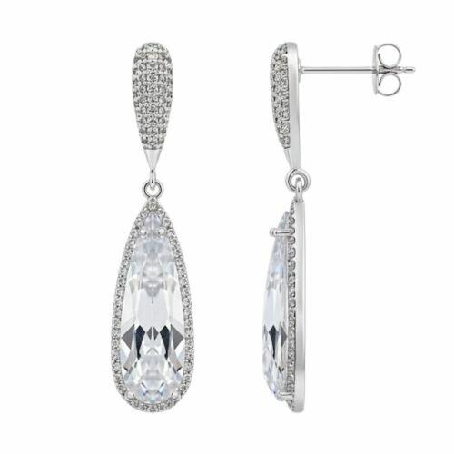 Brinco Luxury Gota Zirc�nia Cristal Banhado a Prata