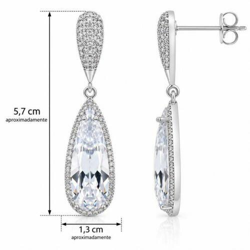 Brinco Luxury Gota Zircônia Cristal Banhado a Prata