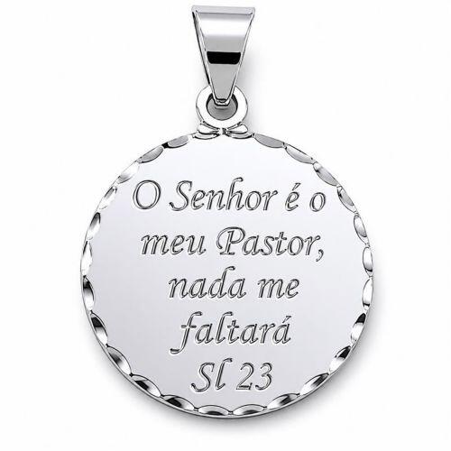 Pingente O Senhor � Meu Pastor e Nada me Faltar� Banhado a Prata