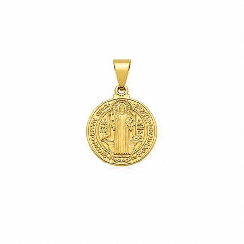 Pingente Mini S�o Bento Banhado a Ouro