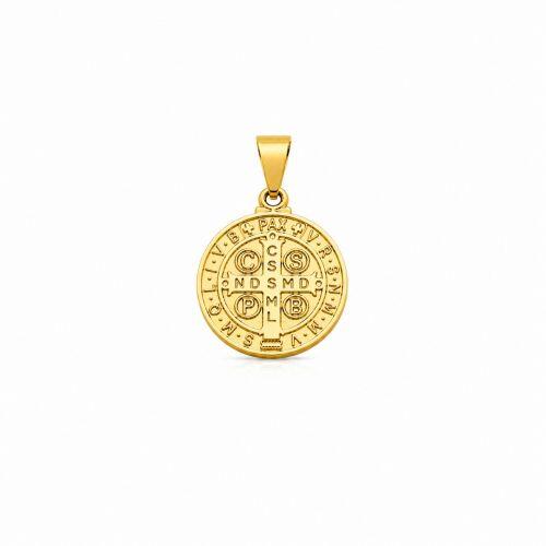 Pingente Mini S�o Bento Banhado a Ouro