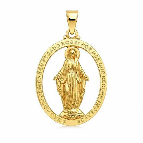 Pingente Mandala Nossa Senhora Milagrosa Banhado a Ouro