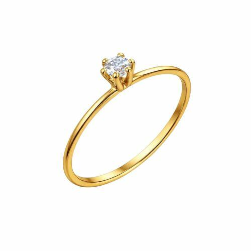 Anel Solitário Moissanite Banhado a Ouro