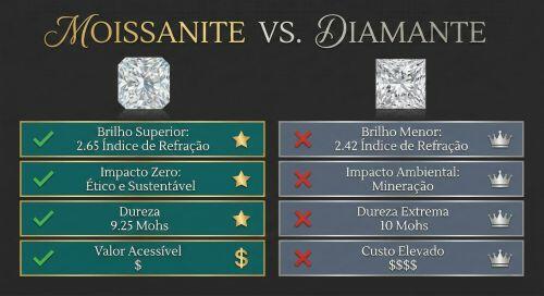 Anel Solitário Moissanite Banhado a Ouro
