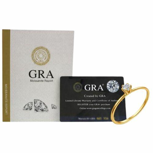 Anel Solit�rio Moissanite Banhado a Ouro