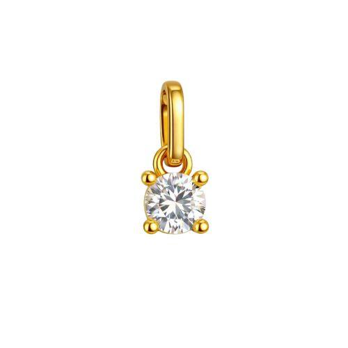 Pingente Ponto de Luz Moissanite Banhado a Ouro