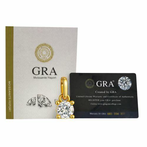Pingente Ponto de Luz Moissanite Banhado a Ouro
