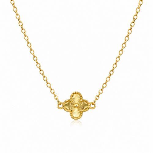 Choker Mini Elo com Flor 4 P�talas Banhado a Ouro