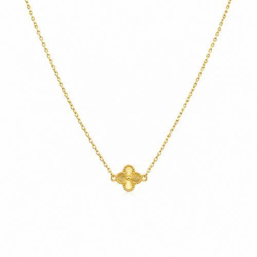 Choker Mini Elo com Flor 4 Pétalas Banhado a Ouro