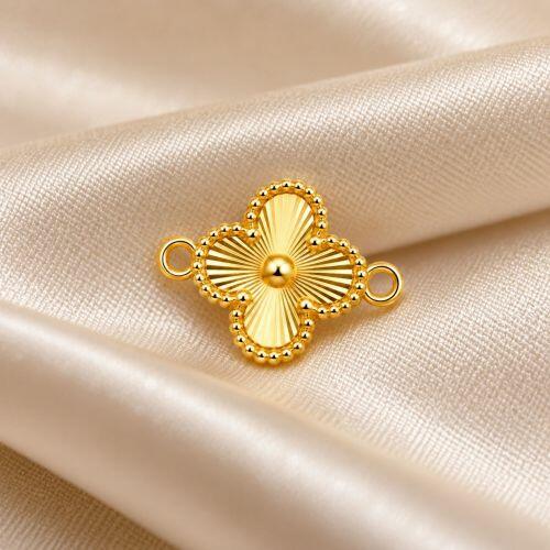 Choker Mini Elo com Flor 4 Pétalas Banhado a Ouro