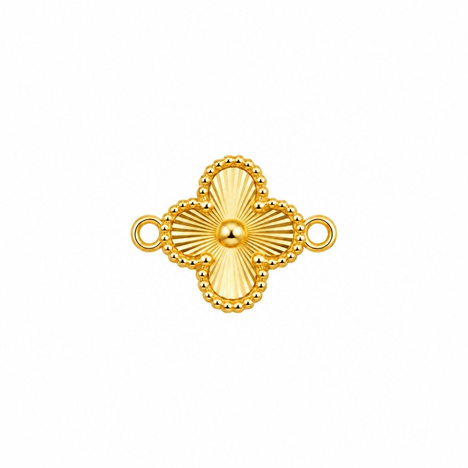 Choker Mini Elo com Flor 4 Pétalas Banhado a Ouro