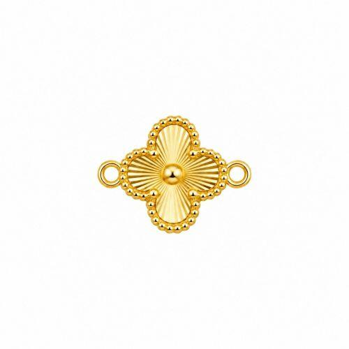 Choker Mini Elo com Flor 4 Pétalas Banhado a Ouro