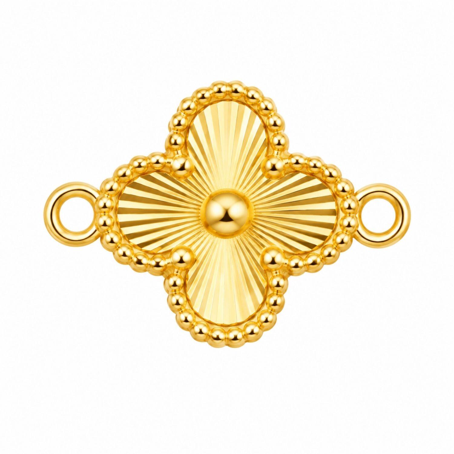 Choker Mini Elo com Flor 4 Pétalas Banhado a Ouro