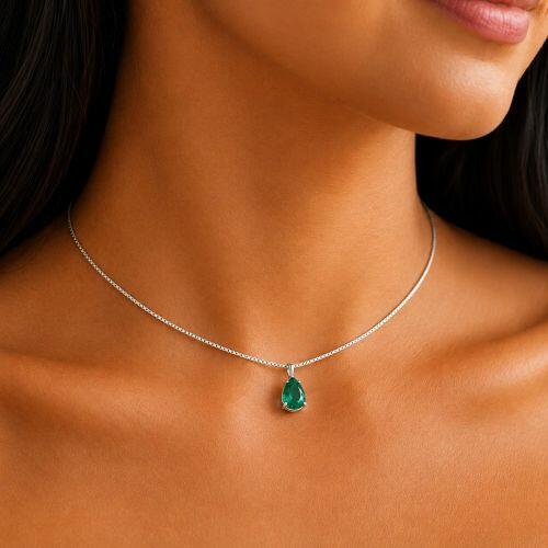 Choker Gota Zirc�nia Turmalina Banhado a Prata