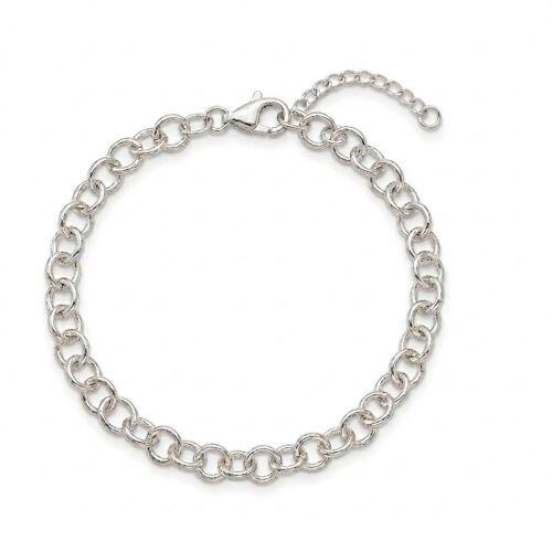 Pulseira Elo Portugu�s 0.6 cm Banhado a Prata