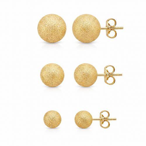 Brinco Trio Bola Texturizada Banhado a Ouro