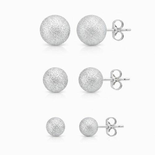 Brinco Trio Bola Texturizada Banhado a Prata