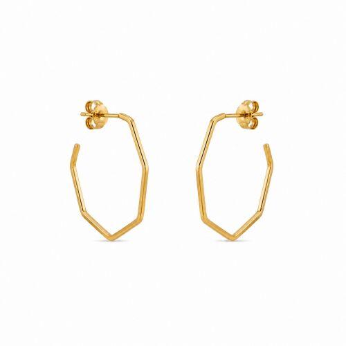 Brinco Argola Geom�trica 2.5 cm Banhado a Ouro