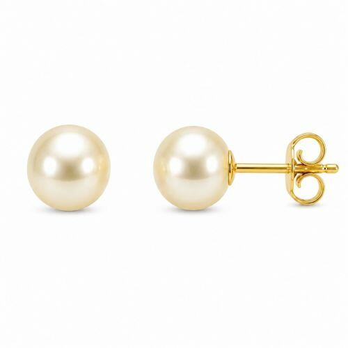 Brinco P�rola 0.8 cm Banhado a Ouro