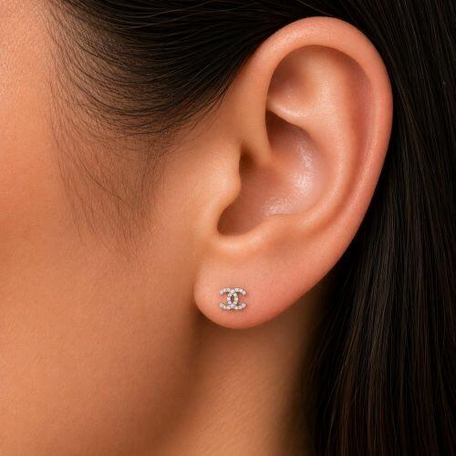 Brinco Formas Micro Zirc�nia Cristal Banhado a Prata