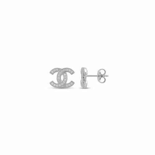 Brinco Formas Micro Zirc�nia Cristal Banhado a Prata