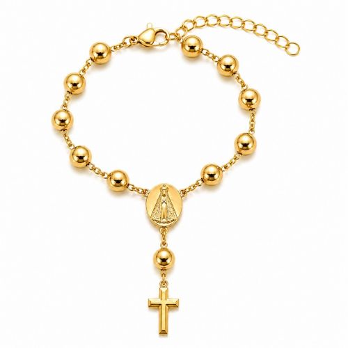 Pulseira Terço Nossa Senhora Aparecida Banhado a Ouro