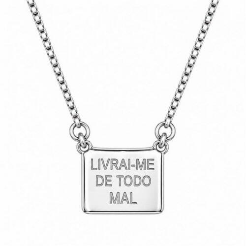 Escapulário Livra-me de Todo Mal Banhado a Prata
