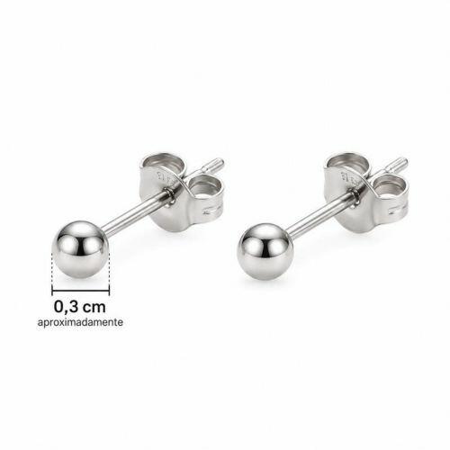 Brinco Mini Bola Lisa A�o Inox