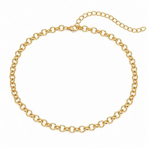 Choker Elo Portugu�s 0.45 cm Banhado em Ouro18k