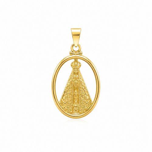Pingente Mandala Nossa Senhora Aparecida Banhado a Ouro