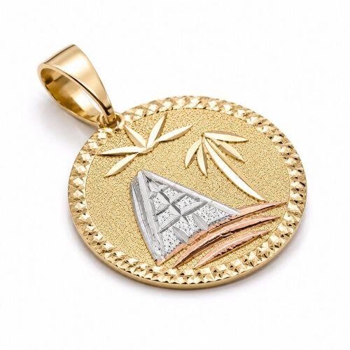 Pingente 2.0 cm 3 Banhos Rose, R�dio Branco e Ouro18k