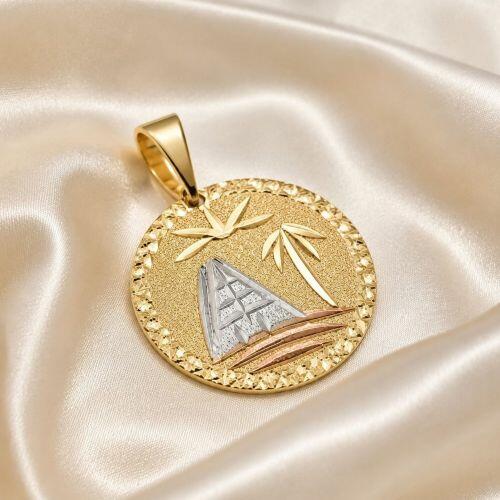 Pingente 2.0 cm 3 Banhos Rose, Ródio Branco e Ouro18k