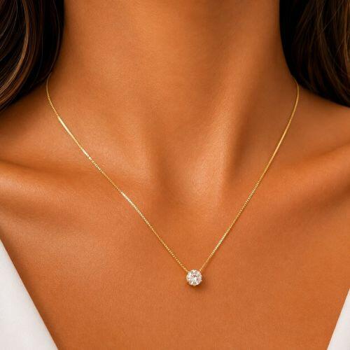 Colar Ponto de Luz Banhado em Ouro18k