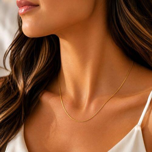Colar Veneziana 45 cm Banhado a Ouro