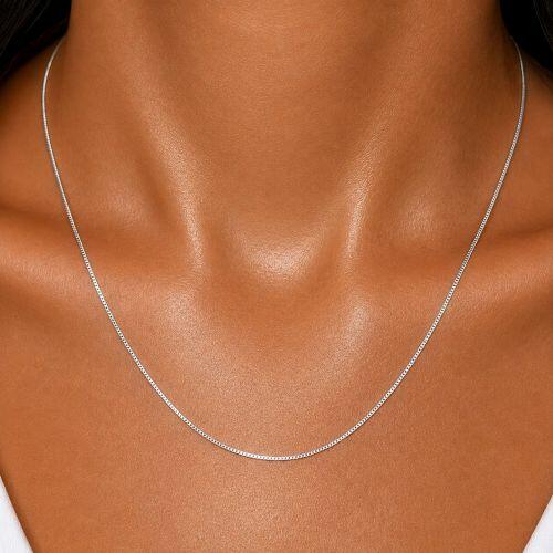 Colar 45 cm Somente Veneziana Banhado a Prata