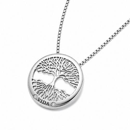 Colar Árvore da Vida 2.4 cm Banhado a Prata