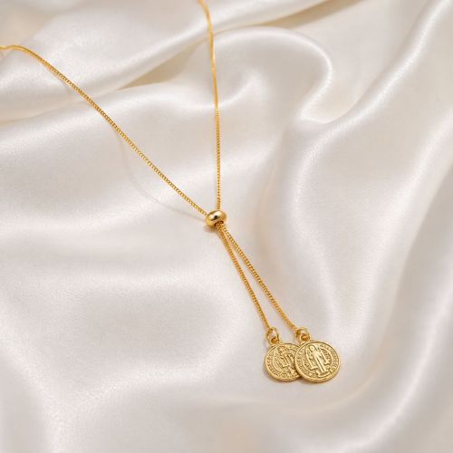 Colar Gravatinha Regulável São Bento Banhado a Ouro
