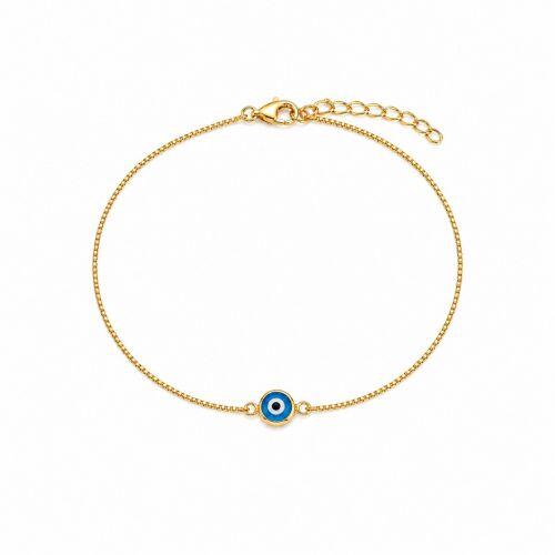 Pulseira  Olho Grego 0.7 cm Banhado a Ouro