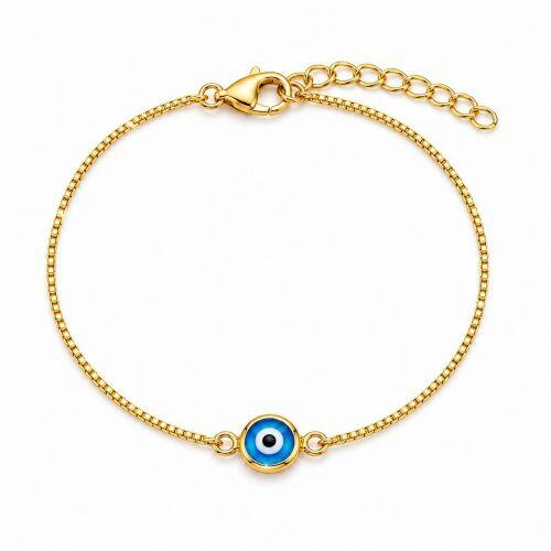 Pulseira  Olho Grego 0.7 cm Banhado a Ouro